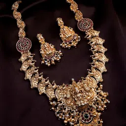 StileAdda Gold-Plated Stone-Studded BeadedJewellery Set-picture-44