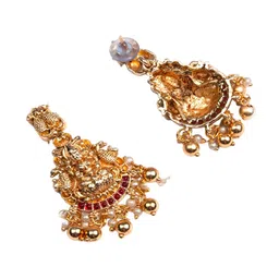 StileAdda Gold-Plated Stone-Studded BeadedJewellery Set image 5