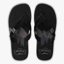 CARTAGO Men Black & Grey Printed Thong Flip-Flops-picture-41