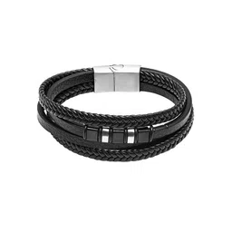 bodha Men Black Leather Multistrand Bracelet-picture-16