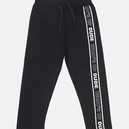 Bodycare Boys Typography Printed Mid-Rise Pure Cotton Track Pants-picture-15
