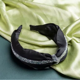 Jewelz Women Black & Silver Toned Embellished Hairband-image-31