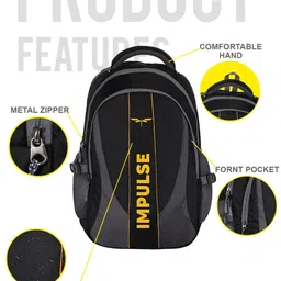 Impulse Brand Logo Printed Large Backpack with Compression Straps image 2