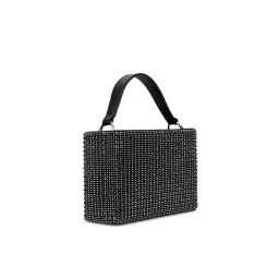 Lavie Luxe Black Stone Embellished Handheld Bag with Detachable Strap image 2