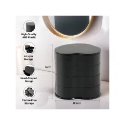 UMAI Heart-Shaped Jewellery Organiser, Black image 4