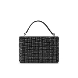 Lavie Luxe Black Stone Embellished Handheld Bag with Detachable Strap image 4