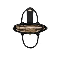 Lavie Signature Black Synthetic Leather Solid Handbag with Detachable Strap image 5