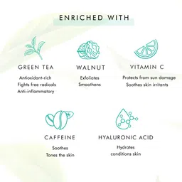 MCaffeine Green Tea Face Scrub with Vitamin C for Exfoliation & Blackhead Removal-100g image 5