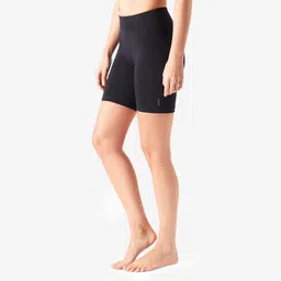 Women Cotton Blend Gym Short Cyclist fit 500 - Black-image-48