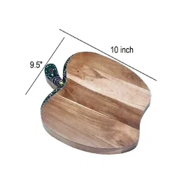 disoo fashions Artistic shape handmade Natural Brown Handpainted Wood Chopping Board image 2