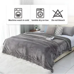 bsb home Grey & Grey Heavy Winter 500 GSM Double Bed Blanket image 4