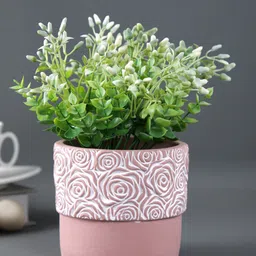 TAYHAA Pink Flower Texture Ceramic Planter-picture-30