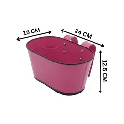 ecofynd Railing Planter Yellow & White 6 Pieces Metal Hanging Planter image 3