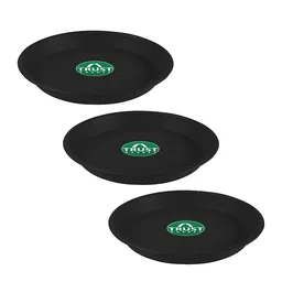 TRUSTBASKET 3 Pcs Black Brand Logo Detailing Planter Saucers image 1