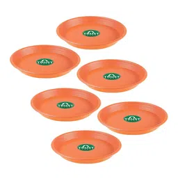 TRUSTBASKET Brown 6-Pcs Round Saucers Planters image 1
