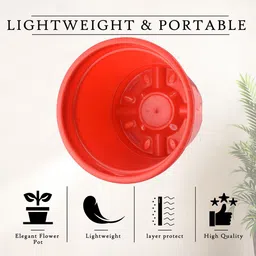 Kuber Industries 12 Pcs Red & Orange-Colored Lightweight Planters image 4