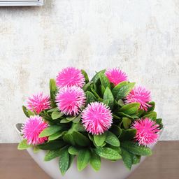 FOLIYAJ Pink & Green Faux Flower With Pot-picture-7