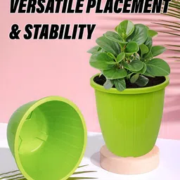 Kuber Industries Green 3 Pieces Round Planters image 3