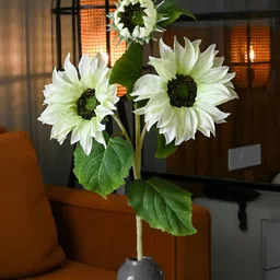 Blooming Floret Green 1 Pieces Sunflower Artificial Flower With Pot image 5