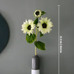 Blooming Floret Green 1 Pieces Sunflower Artificial Flower With Pot image 2