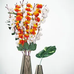 ARTSY White & Orange Artificial Flowers and Plants image 5