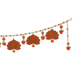 BS AMOR 2 Pcs Orange Artificial flower Toran Traditional Door Hangings image 4