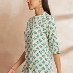 all about you Ethnic Motifs Printed Mandarin Collar Tunic image 2