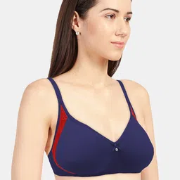 Sonari Coral & Blue Set Of 2 Non Padded Non Wired Medium Coverage Bra image 3