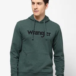 Wrangler Men Green Printed Hooded Sweatshirt-picture-38