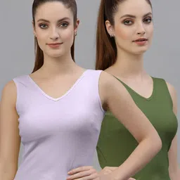 Friskers Pack of 2 V-Neck Cotton Fitted Tops image 1