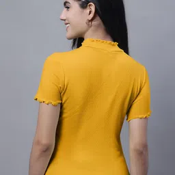 FBAR Pack Of 2 High Neck Bio Washed Pure Cotton Ribbed Tops image 4