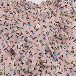 Tiny Girl Floral Printed Mandarin Collar A-Line Top image 5