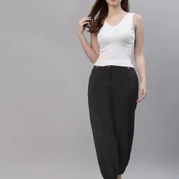 Friskers Pack Of 2 Women White Solid V-Neck Fitted Tops image 2