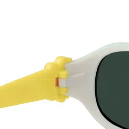 Spiky Unisex Kids Grey Lens & White Rectangle Sunglasses with Polarised Lens image 3