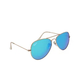 RESIST EYEWEAR Unisex Blue Lens & Gold-Toned Aviator Sunglasses with UV Protected Lens-picture-10