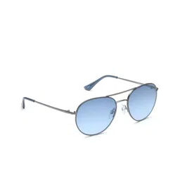 IDEE Unisex Blue Lens & Silver-Toned Oval Sunglasses with UV Protected Lens IDS2504C3SG image 1