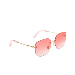 AISLIN Women Pink Lens & Gold-Toned Square Sunglasses with UV Protected Lens image 1