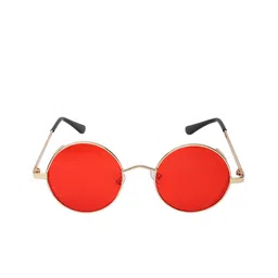 GARTH Unisex Red Lens & Gold-Toned Round Sunglasses with UV Protected Lens RND-CUP_RED_GRT image 5