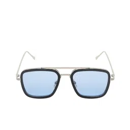 GARTH Unisex Blue Lens & Steel Square Sunglasses with UV Protected Lens GRT_TONY_BLU image 3