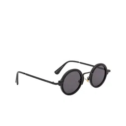 Ted Smith Unisex Black Lens & Black Round Sunglasses with UV Protected Lens LENON_C1 image 5