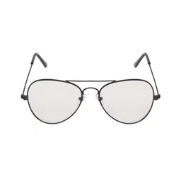 GARTH Unisex Clear Lens & Black Aviator Sunglasses with UV Protected Lens image 5