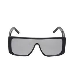 GARTH Unisex Silver Lens & Black Square Sunglasses with UV Protected Lens image 3