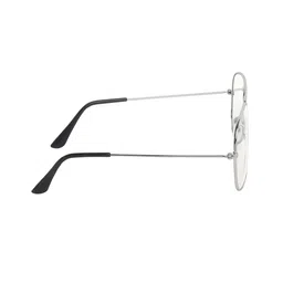 GARTH Unisex Clear Lens & Silver-Toned Aviator Sunglasses with UV Protected Lens image 5