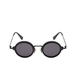 Ted Smith Unisex Black Lens & Black Round Sunglasses with UV Protected Lens LENON_C1 image 2