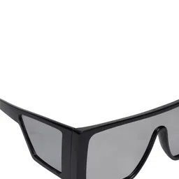 GARTH Unisex Silver Lens & Black Square Sunglasses with UV Protected Lens image 4