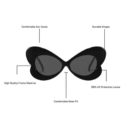 Spiky Kids Butterfly Sunglasses with UV Protected Lens 1673_blk_blk image 3