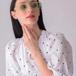 HAUTE SAUCE by  Campus Sutra Women Clear Lens & Green Cateye Sunglasses-picture-19