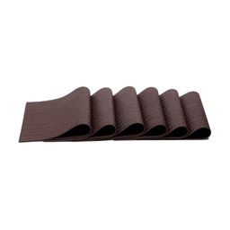 OBSESSIONS Brown 6 Pieces Textured Heat Resistant Rectangle Table Placemats-image-70
