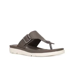 bata comfit Bata Women Grey Open Toe Flats with Buckles image 1