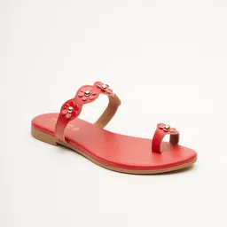 Tokyo Talkies Women Red One Toe Flats-image-56